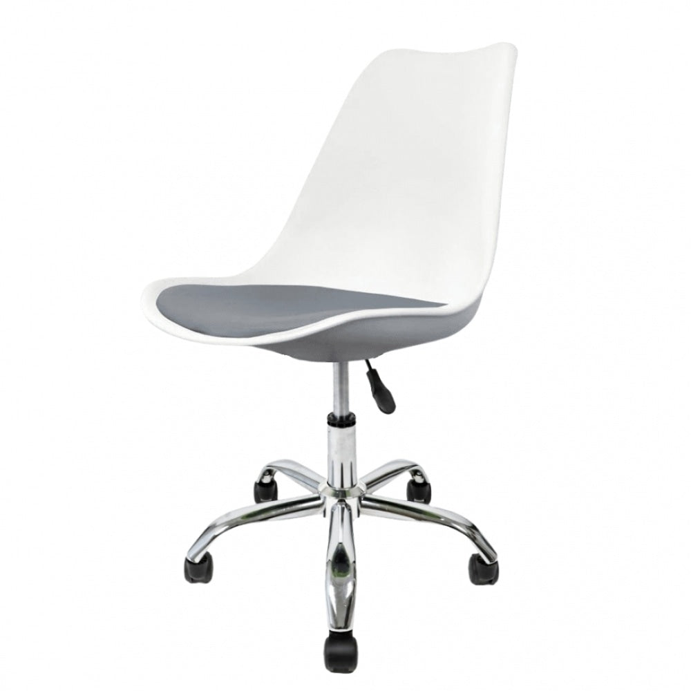 Soho White Dark Grey Plastic Desk Chair Swivel Base