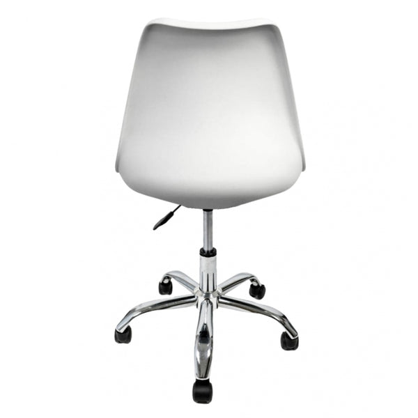 Soho White and Dark Grey Plastic Desk Chair with Swivel Base