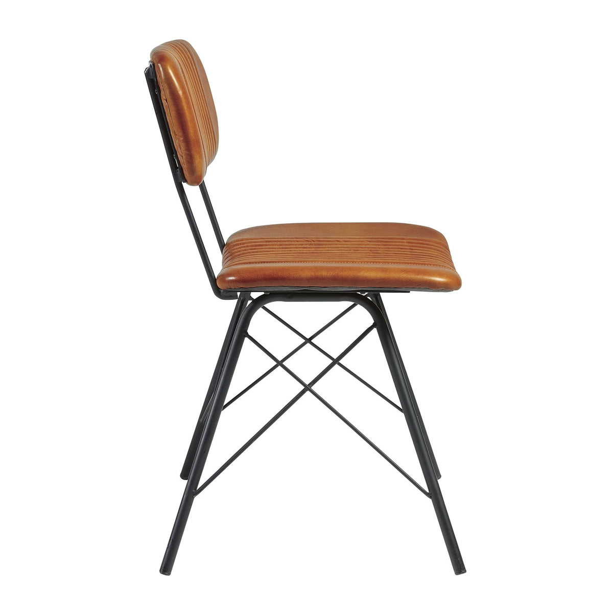 Duke Vintage Bruciato Chestnut Brown Leather Dining Chair