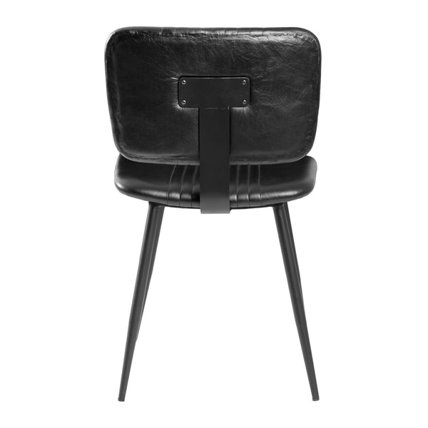Opel Black Leather Dining Chair