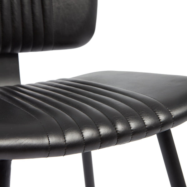 Opel Black Leather Dining Chair