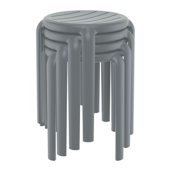 Tom Dark Grey Low Stool 45cm