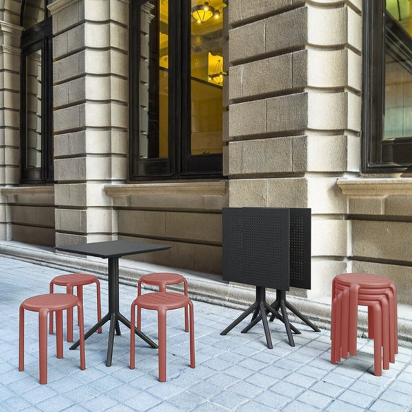 Tom Marsala Red Low Stool 45cm