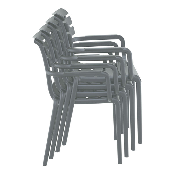 Paris Dark Grey Plastic Armchair