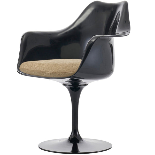 Black and Velveteen Beige Chelsea Armchair