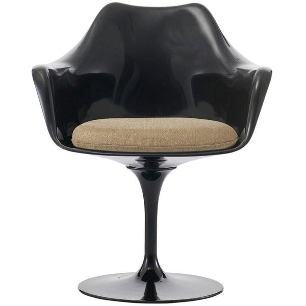 Black and Velveteen Beige Chelsea Armchair