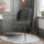 Luxurious Dark Grey Velvet Dining Chair with Black Metal Legs