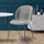 Luxurious Light Grey Velvet Dining Chair with Black Metal Legs