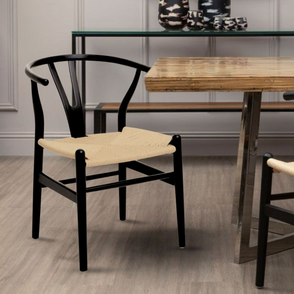 Wishbone Beechwood Natural Hemp Weave Dining Chair
