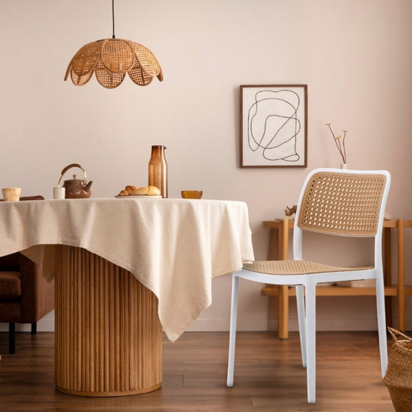 White Plastic Café Dining Chair