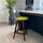 Soho Clear and Green Plastic Bar Stool with Dark Wood Legs