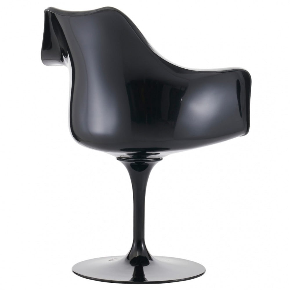 Black and Velveteen Scarlet Red Chelsea Armchair