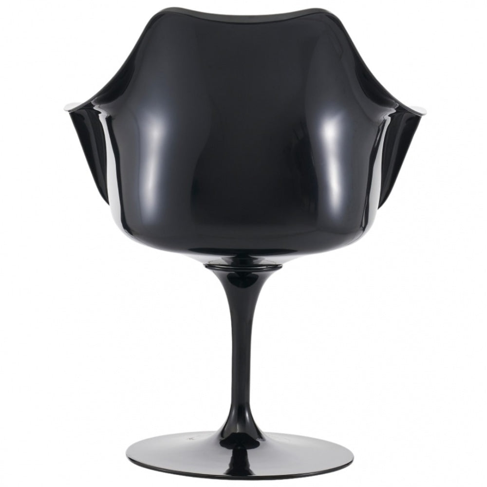 Black and Velveteen Scarlet Red Chelsea Armchair