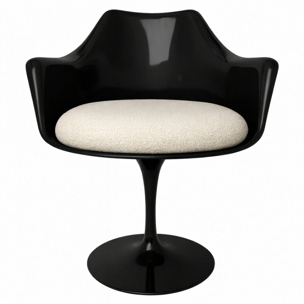 Black and Cream Bouclé Chelsea Armchair