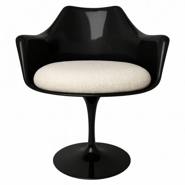Black and Cream Bouclé Chelsea Armchair