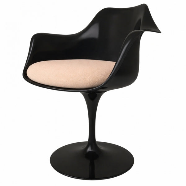 Black and Soft Pink Chenille Chelsea Armchair