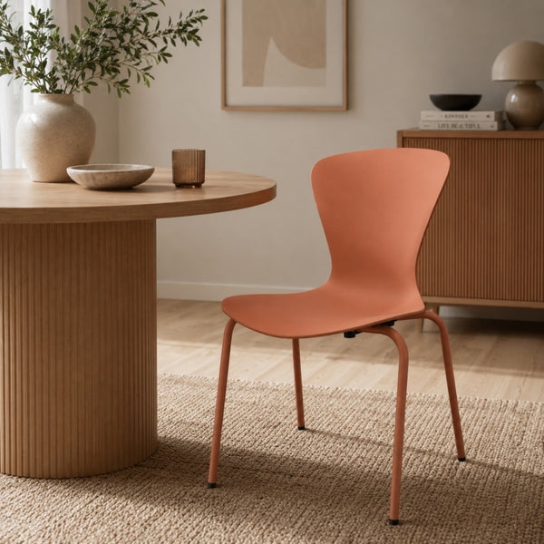 Hoxton Light Terracotta Plastic Dining chair