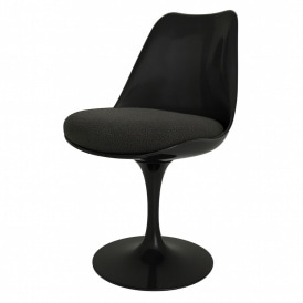 Black and Charcoal Grey Bouclé Chelsea Side Chair