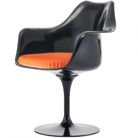 Black and Orange PU Chelsea Armchair
