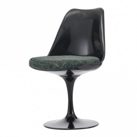 Black and Textured Dark Grey Chelsea Side Chair