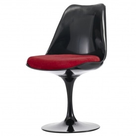 Black and Velveteen Scarlet Red Chelsea Side Chair