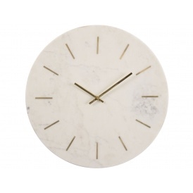 Brass Inlay and Marble Wall Clock