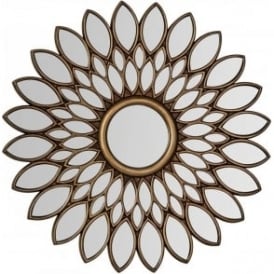 Bronze Flower Circular Mirror