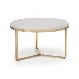 Deco - Medium Circular Coffee Table With Various Upholstered Tops and Frame Colour Options