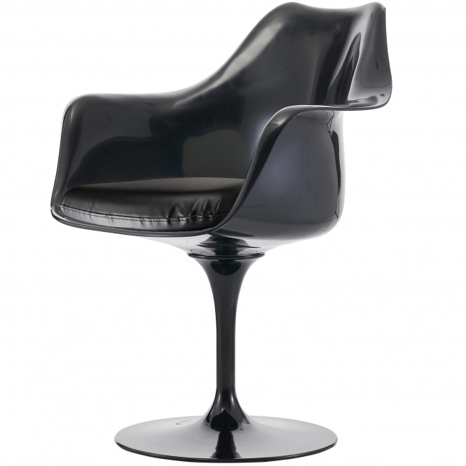Fusion Living Black and Black PU Chelsea Armchair
