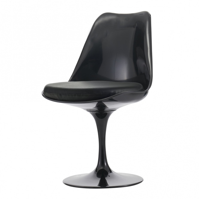 Fusion Living Black and Black PU Chelsea Side Chair