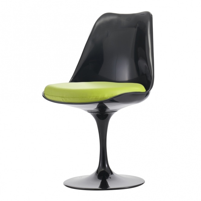 Fusion Living Black and Green PU Chelsea Side Chair
