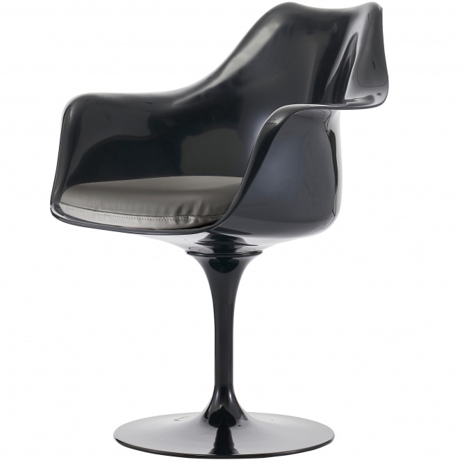Fusion Living Black and Grey PU Chelsea Armchair