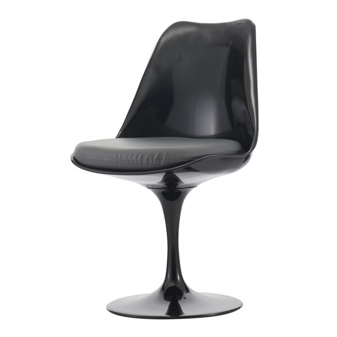 Fusion Living Black and Grey PU Chelsea Side Chair