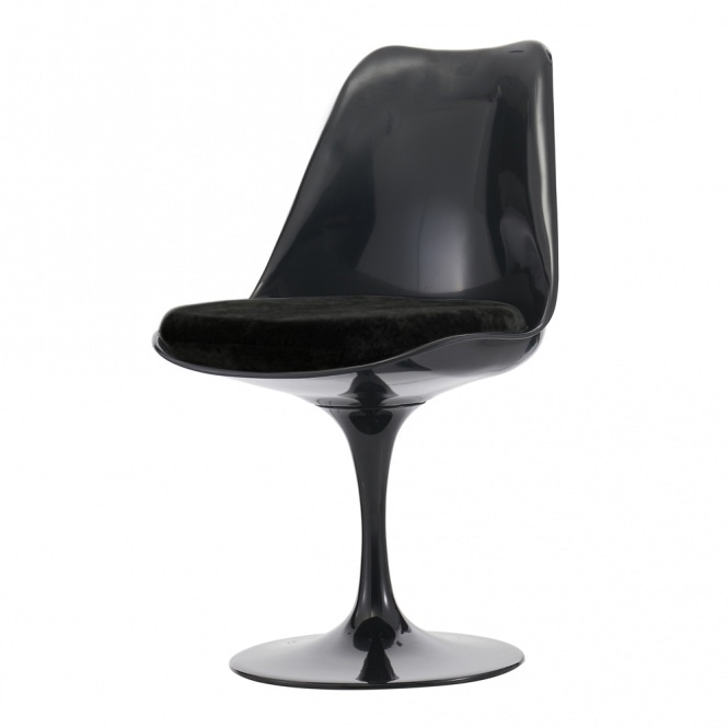 Fusion Living Black and Luxurious Black Chelsea Side Chair