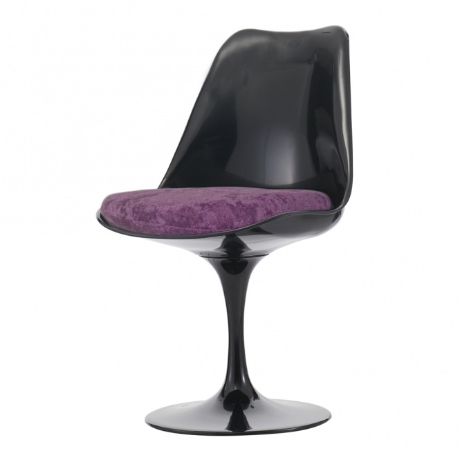 Fusion Living Black and Luxurious Purple Chelsea Side Chair