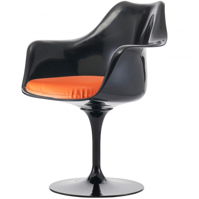 Fusion Living Black and Orange PU Chelsea Armchair