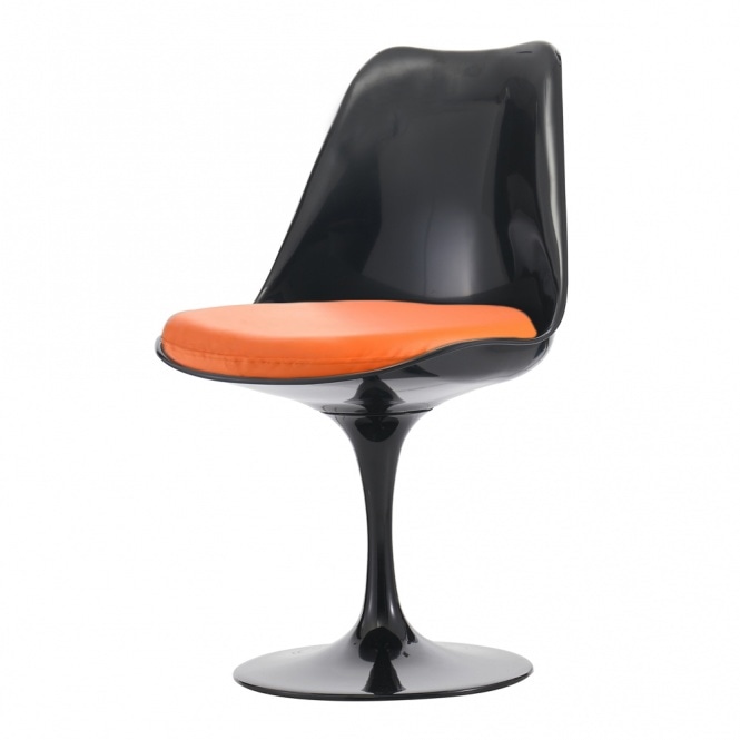 Fusion Living Black and Orange PU Chelsea Side Chair