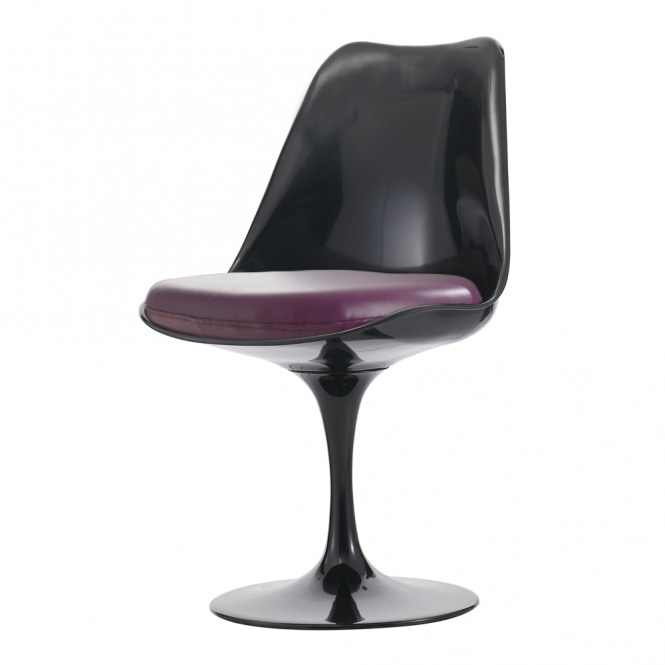 Fusion Living Black and Purple PU Chelsea Side Chair