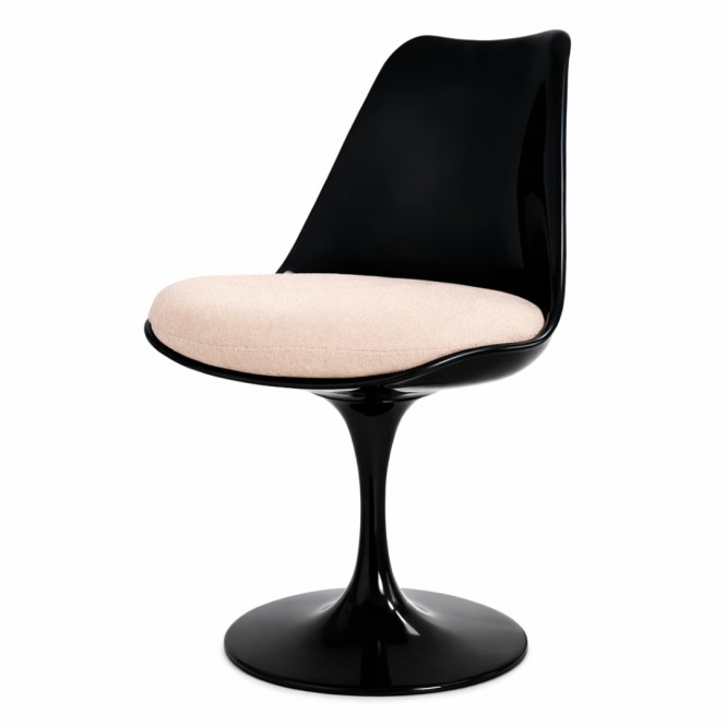 Fusion Living Black and Soft Pink Chenille Chelsea Side Chair
