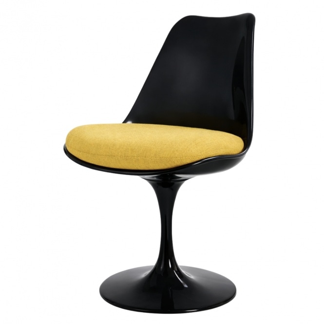 Fusion Living Black and Sunflower Yellow Chenille Chelsea Side Chair