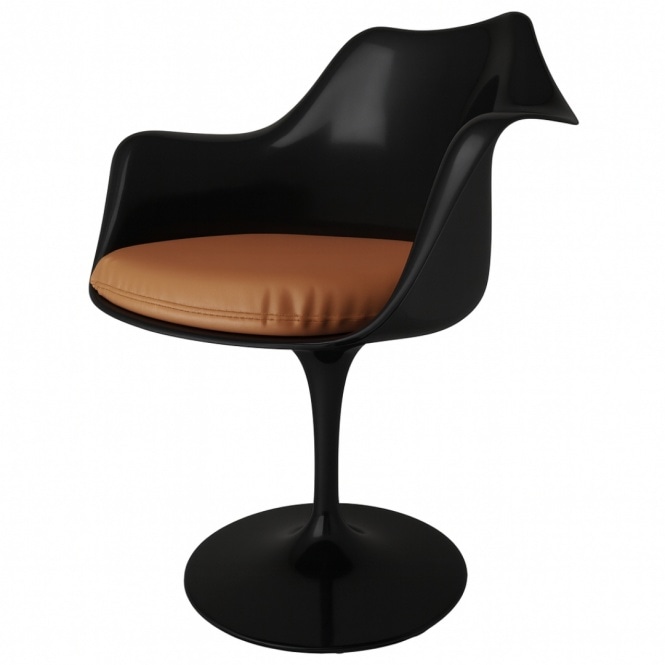 Fusion Living Black and Tan PU Chelsea Armchair