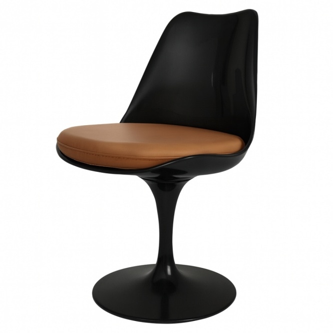 Fusion Living Black and Tan PU Chelsea Side Chair