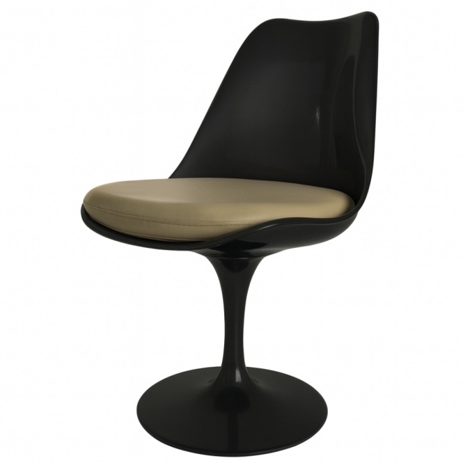 Fusion Living Black and Taupe PU Chelsea Side Chair