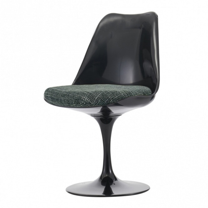 Fusion Living Black and Textured Dark Grey Chelsea Side Chair