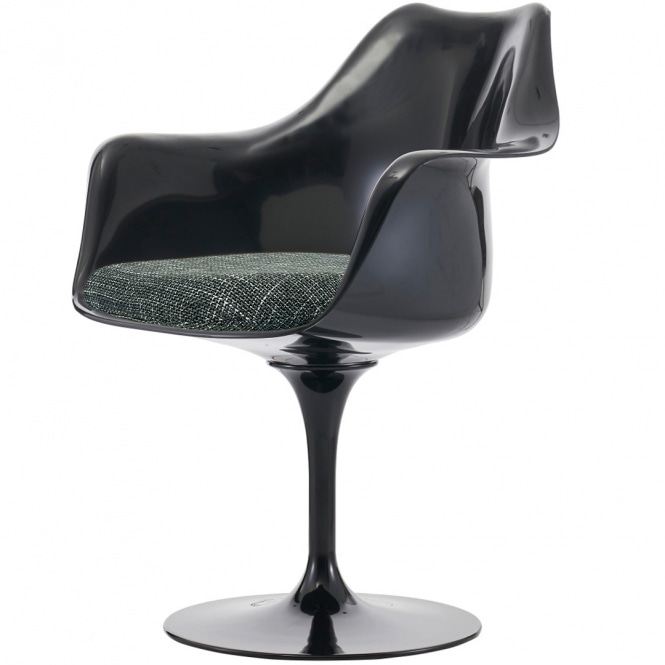 Fusion Living Black And Textured Dark Grey Chelsea Armchair