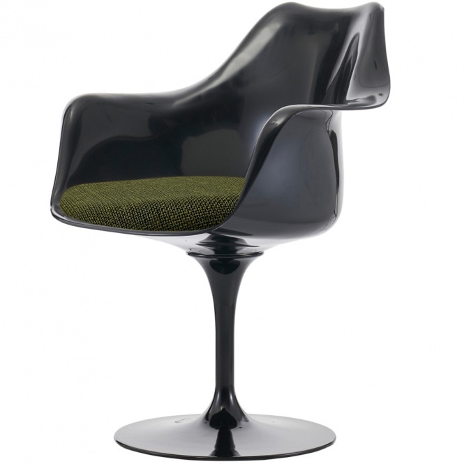 Fusion Living Black And Textured Olive Green Chelsea Armchair