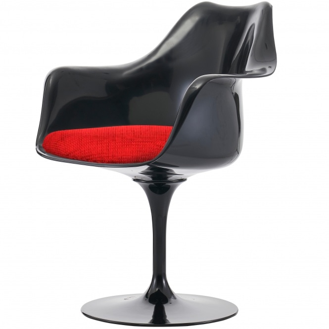 Fusion Living Black And Textured Red Chelsea Armchair