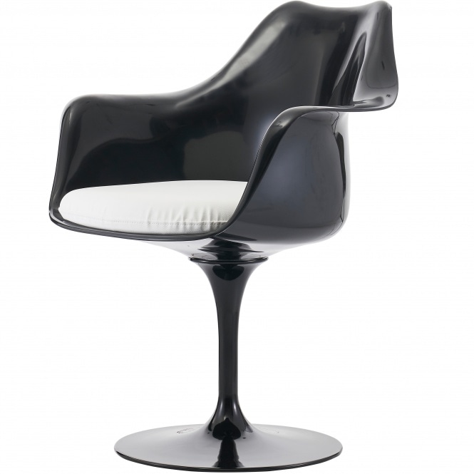 Fusion Living Black and White PU Chelsea Armchair