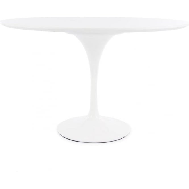 Fusion Living Chelsea Set - White Large Circular Table with Six Chairs - Various Colours