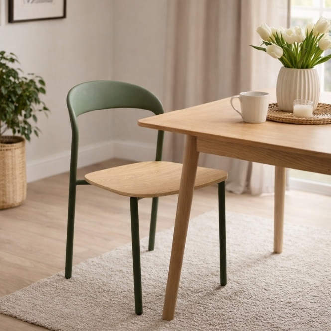 Fusion Living  Darley Olive Green Dining Chair